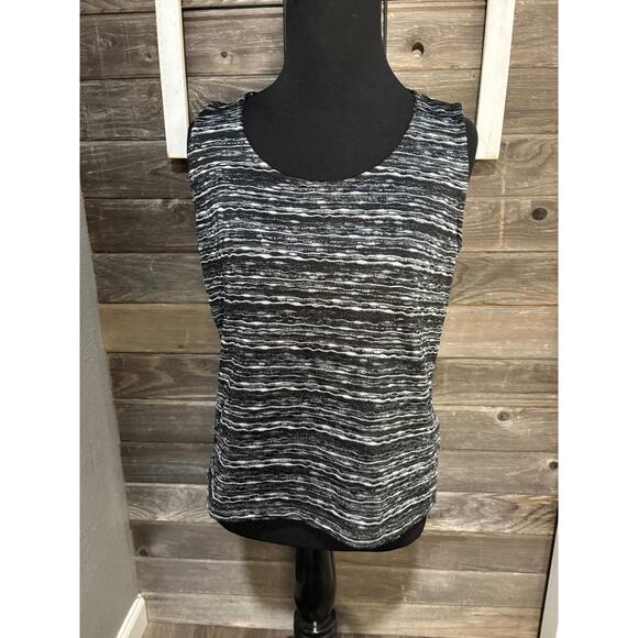 Jones New York black gray white soft pullover tank top women's size P M - Picture 1 of 8
